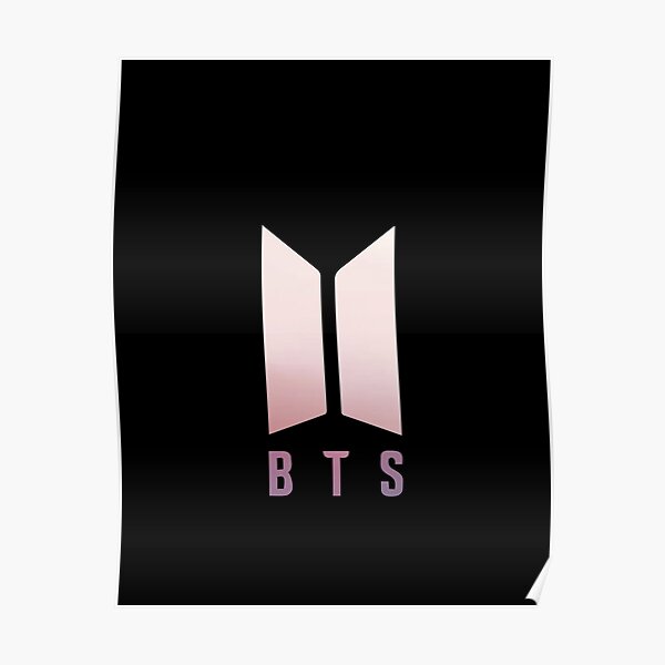 logo bts rosa Póster