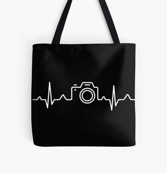 HEARTBEAT CAMERA (white) All Over Print Tote Bag