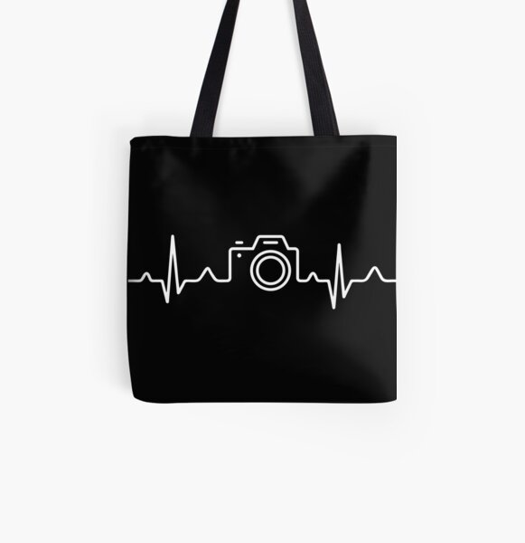 HEARTBEAT CAMERA (white) All Over Print Tote Bag