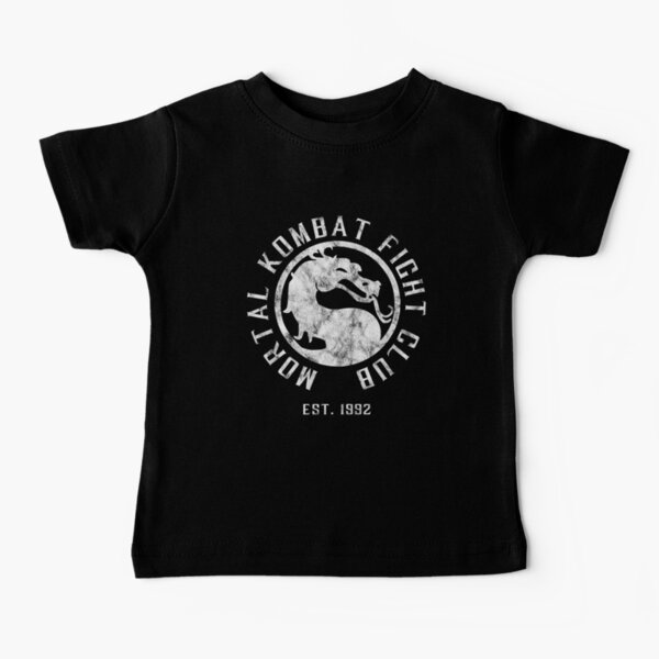Mortal Kombat Fight Club | Mortal Kombat 11 | Distressed White Logo Baby T-Shirt