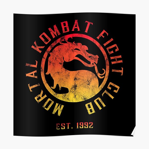 Mortal Kombat Fight Club | Mortal Kombat 11 | Distressed Color Logo Poster