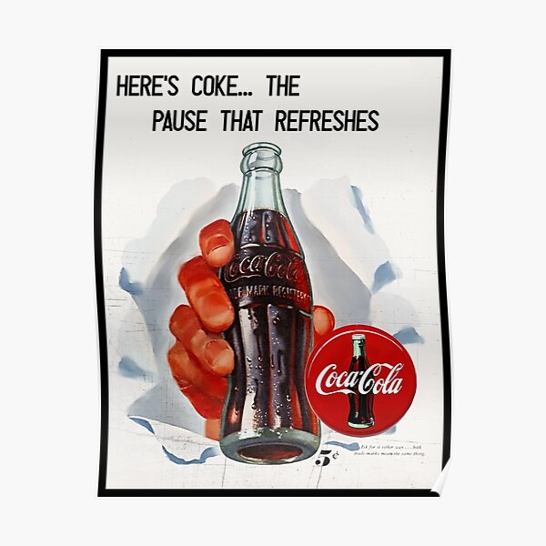 Vintage Cola Poster Ad Soft Drink Print Vintage Ad High Quality Reproduction Soda Poster Retro Mid-Century Ad FUN 50s COLA AD