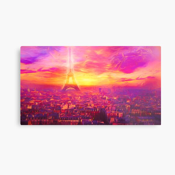 Pink Paris Metallbild