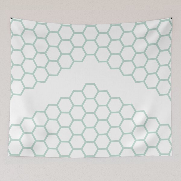 Item preview, Honeycomb Arrow in Duck Egg Blue Green and White designed and sold by kierkegaard.