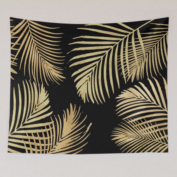 Item preview, Gold Palm Leaves on Black designed and sold by naturemagick.