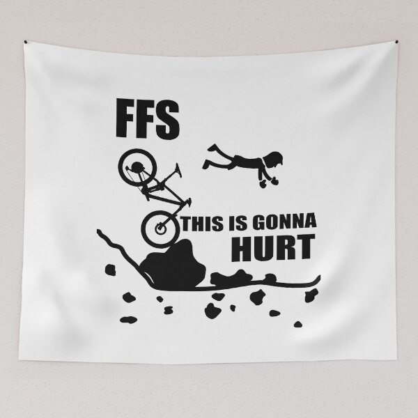 Item preview, Cycling Crash Funny Mountain Biking "FFS This Is Gonna Hurt" Cartoon Mountain Bike designed and sold by chriswilson111.