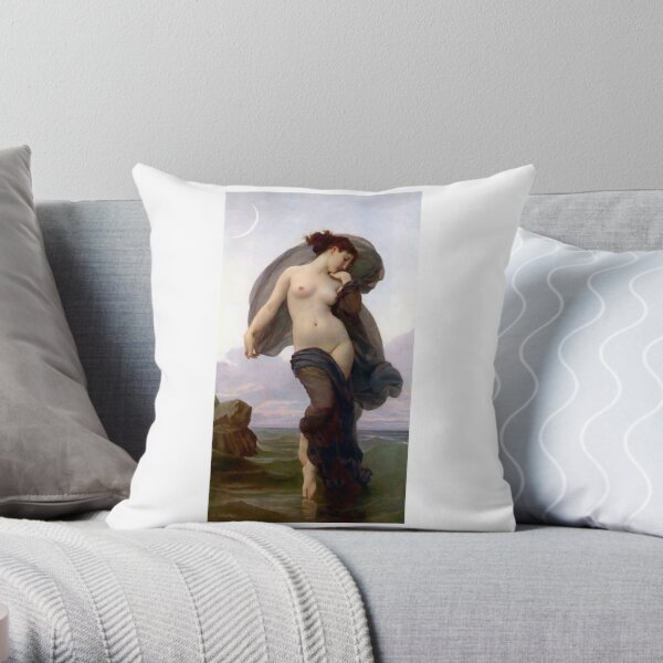 Evening Mood painting by William-Adolphe Bouguereau Throw Pillow