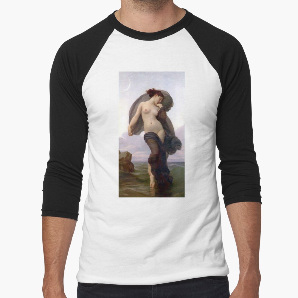 Evening Mood painting by William-Adolphe Bouguereau Baseball ¾ Sleeve T-Shirt