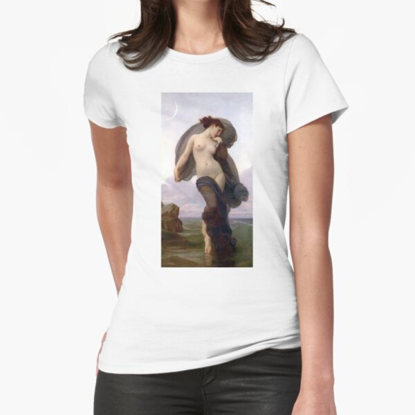Evening Mood painting by William-Adolphe Bouguereau Fitted T-Shirt