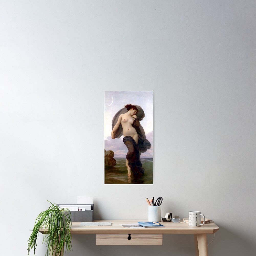 Evening Mood painting by William-Adolphe Bouguereau #EveningMood #painting #WilliamAdolpheBouguereau #Evening #Mood Poster