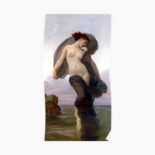 Evening Mood painting by William-Adolphe Bouguereau #EveningMood #painting #WilliamAdolpheBouguereau #Evening #Mood  Poster