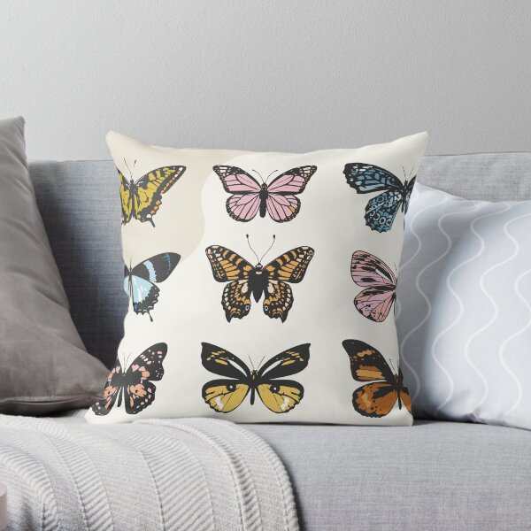 Butterfly Sticker Pack Throw Pillow