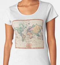Weinlese-Weltkarte 1801 Frauen Premium T-Shirts