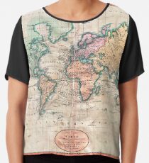 Vintage World Map 1801 Chiffon Top