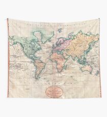 Weinlese-Weltkarte 1801 Wandbehang