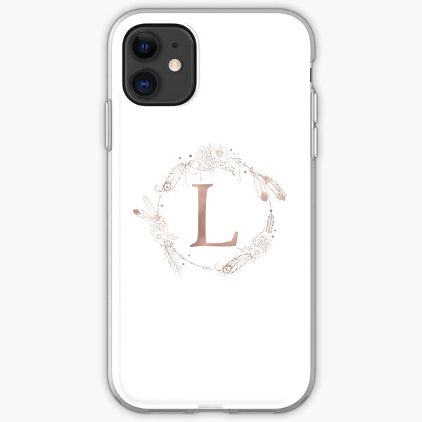 Letter L Rose Gold Pink Initial Monogram iPhone Soft Case