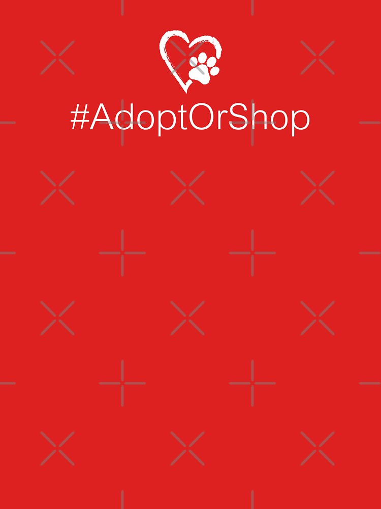 Thumbnail 3 of 3, Fitted Scoop T-Shirt, #AdoptORShop • Paw Print Heart designed and sold by rescuedogs101.