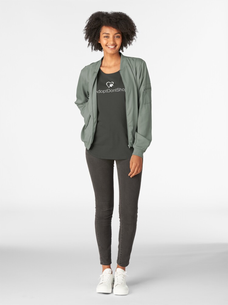 Alternate view of Hashtag #AdoptDontShop • Paw Print Heart Premium Scoop T-Shirt
