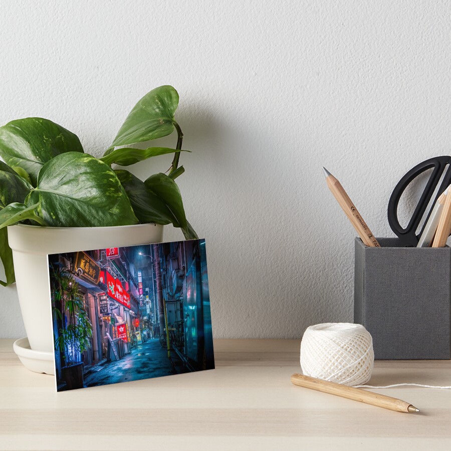 Heavy Rain Over Neo Tokyo Art Board Print