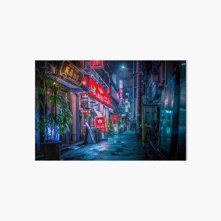 Heavy Rain Over Neo Tokyo Art Board Print