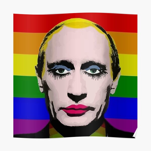 Gay Putin Rainbow Flag Poster