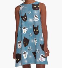 Gruseliges Katzenchaos A-Linien Kleid