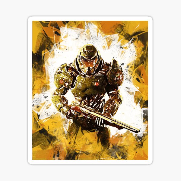 Doom Doomguy Fight Through Hell Sticker For Sale By Boostee Redbubble 6114