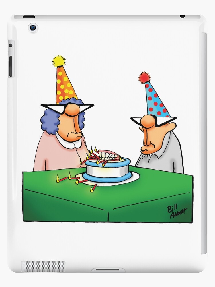 Funny Birthday Cake Dentures Cartoon Humor Ipad Case Skin By Abbottoons Redbubble