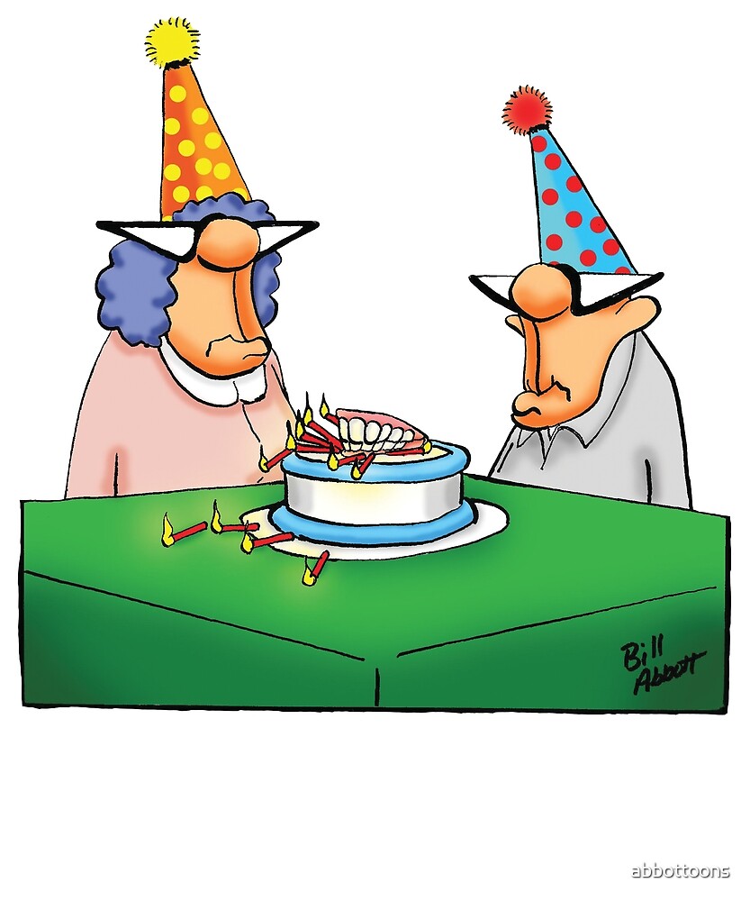 Drôle Anniversaire Gâteau Dentiers Cartoon Humour Par
