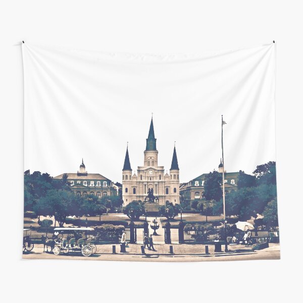 New Orleans Jackson Square Iconic Nola French Quarter Cityscape Travel Lifestyle Tapestry