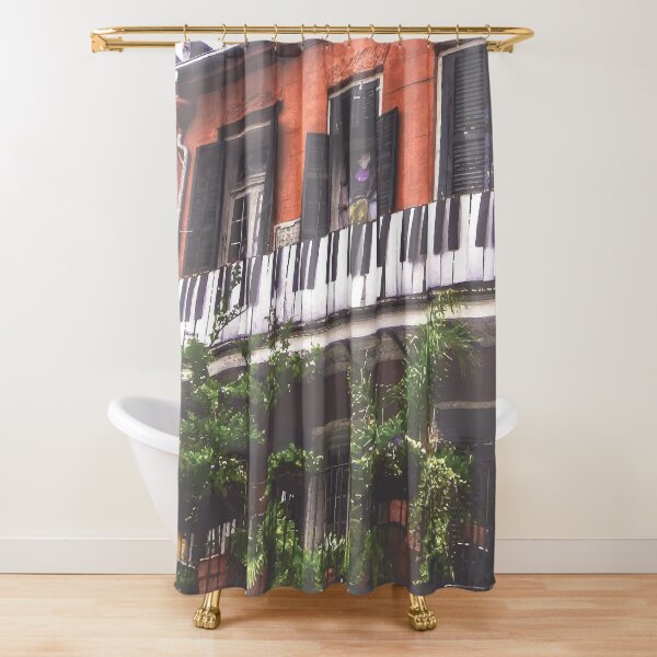 "New Orleans French Quarter Black and White Piano Nola Music Home with