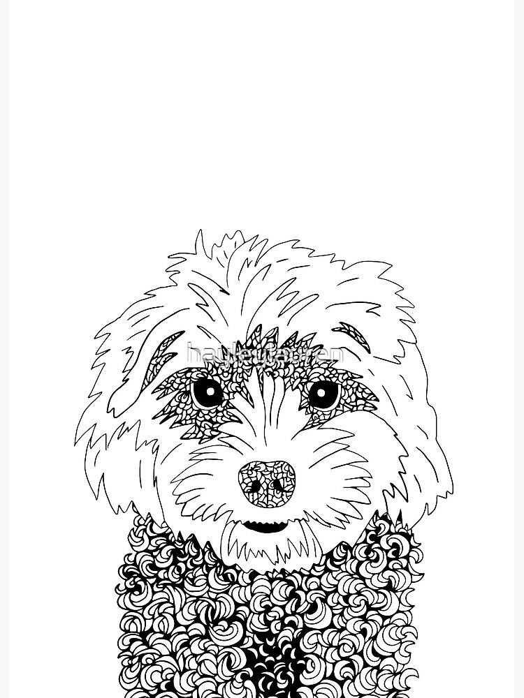 Zentangle dog pen art style