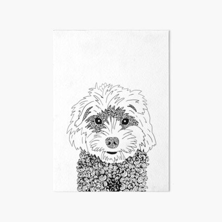 Artikel-Vorschau von Cavoodle-Hund | Zentangle-Kunstwerk | Schwarz und weiß | Muster, designt und verkauft von hayleylauren.