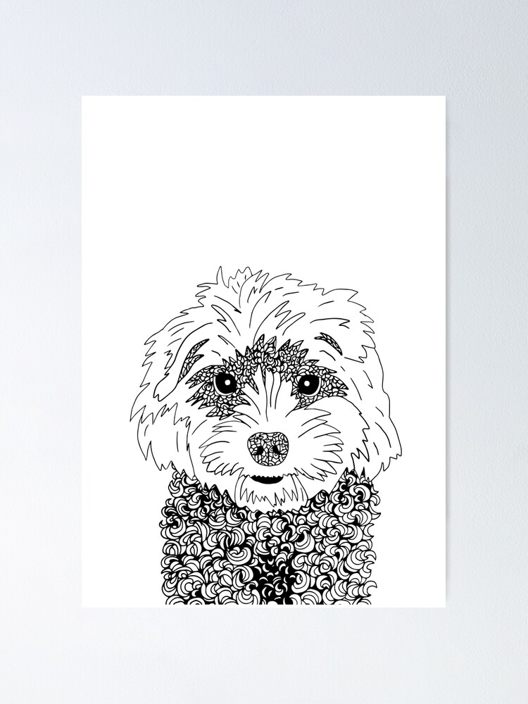 Zentangle dog pen art style