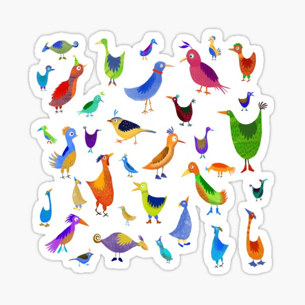 Funny Birds with shoes Sticker