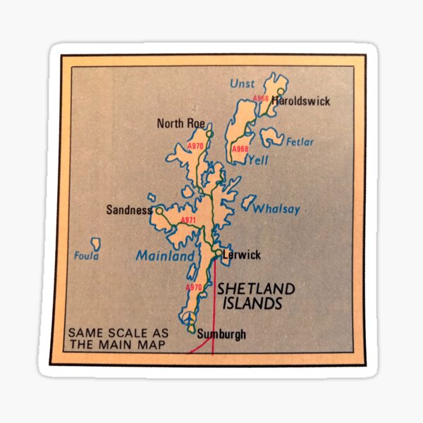 Shetland Islands map Sticker