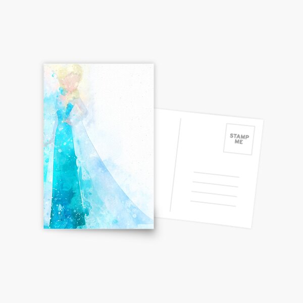 Snow Queen Inspired Watercolor Postcard