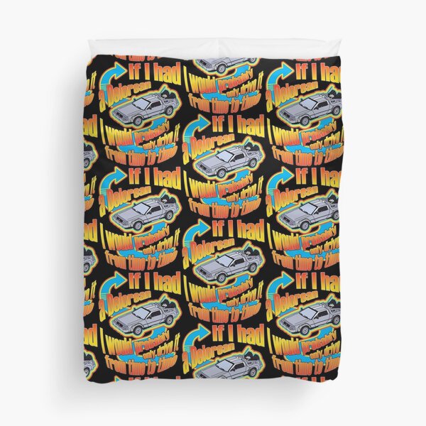 Delorean Time Travel One Liner Duvet Cover