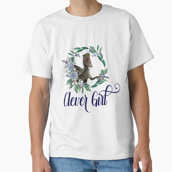 Item preview, Kluges Mädchen Velociraptor Blue designed and sold by ColorFlowArt.