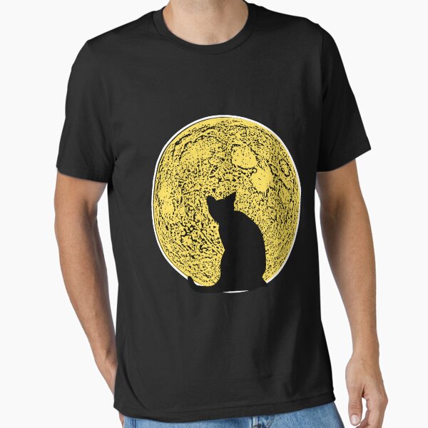 Artikel-Vorschau von Silhouette einer Katze sitzt vor dem Vollmond, designt und verkauft von Fotogreasy.