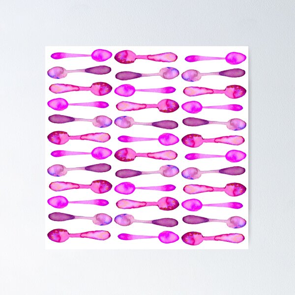 Item preview, Square of Pink Watercolor Spoons! designed and sold by KelseyLovelle.