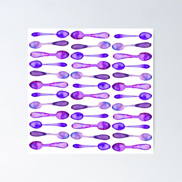 Item preview, Square of Purple Watercolor Spoons! designed and sold by KelseyLovelle.