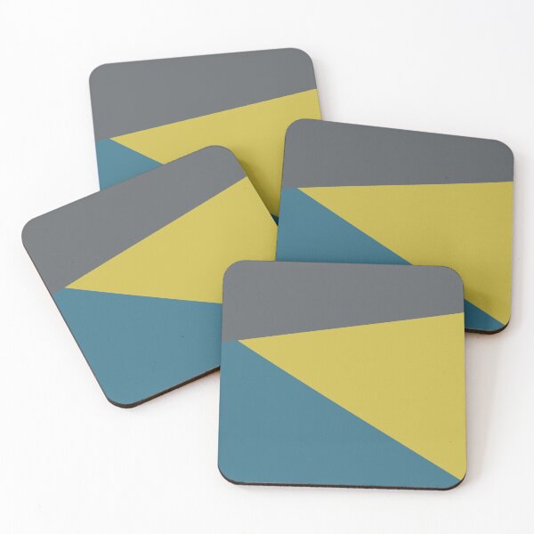 Item preview, Jag, Minimalist Angled Geometric Color Block Mustard Gold, Teal, and Charcoal Grey designed and sold by kierkegaard.