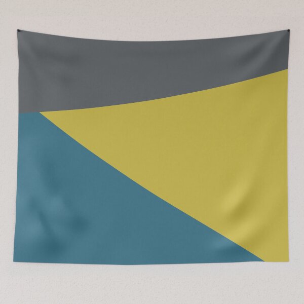 Item preview, Jag, Minimalist Angled Geometric Color Block Mustard Gold, Teal, and Charcoal Grey designed and sold by kierkegaard.