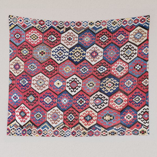 Item preview, Azeri Azerbaijan South Caucasus Kilim Print designed and sold by Vicky Brago-Mitchell®.