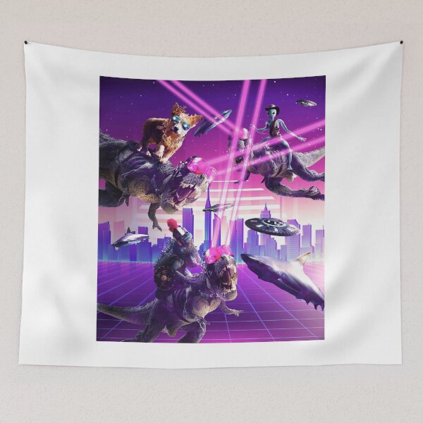 Item preview, Space Shark Lizard Corgi Alien On Laser Dinosaur designed and sold by SkylerJHill.