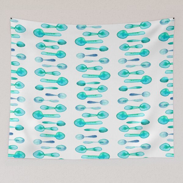 Aperçu de l'œuvre Aqua Spoon Stripes créée et vendue par KelseyLovelle.