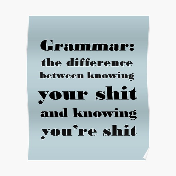 Grammar: The Difference Between Your and You're Poster