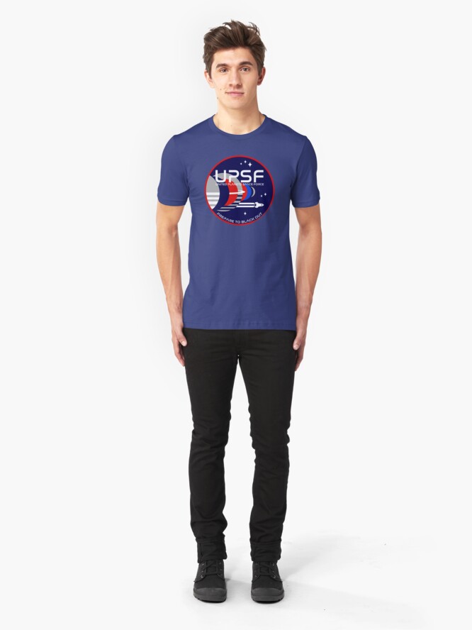 Alternate view of Space Force Logo - Prepare to Black Out Slim Fit T-Shirt