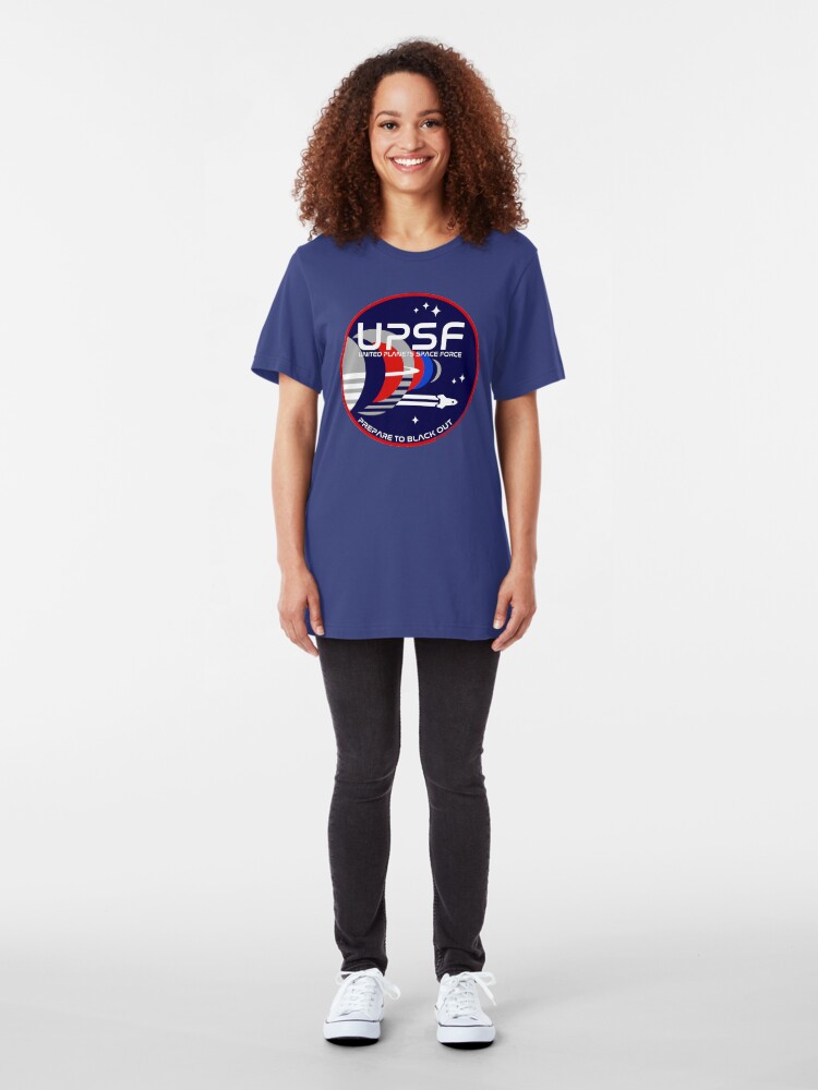 Alternate view of Space Force Logo - Prepare to Black Out Slim Fit T-Shirt